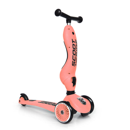 Scoot & Ride 2-in-1 Ride-On & Stand Kids Scooter, Ages 1-5, Highwaykick 1, Peach