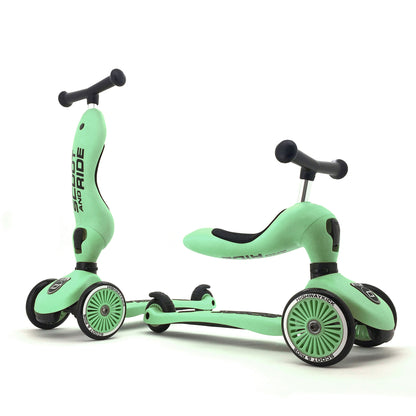 Scoot & Ride 2-in-1 Ride-On & Stand Kids Scooter, Ages 1-5, Highwaykick 1, Kiwi
