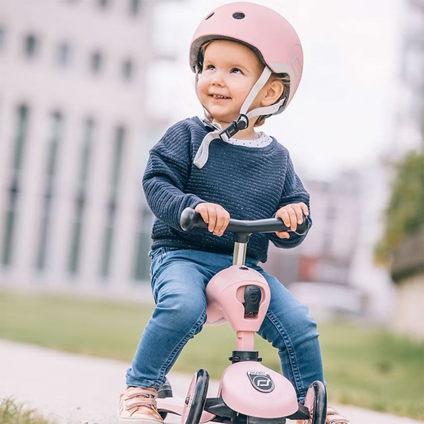 Scoot & Ride Toddler Kids Bike and Scooter Helmet with LED Light, S-M, Rose