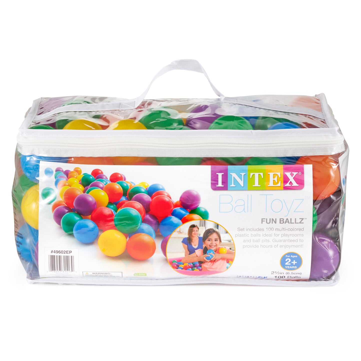 100-Pack Intex Small Plastic Multi-Colored Fun Ballz For A Ball Pit (6 Pack)