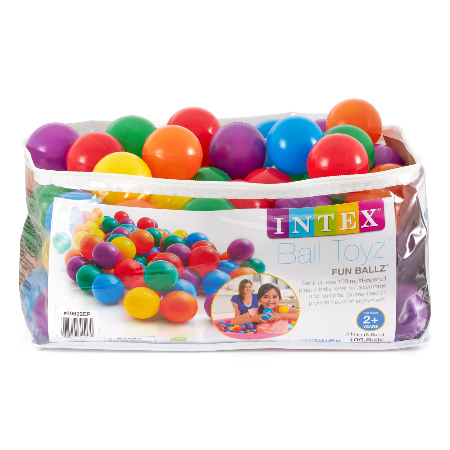 100-Pack Intex Small Plastic Multi-Colored Fun Ballz For A Ball Pit (6 Pack)