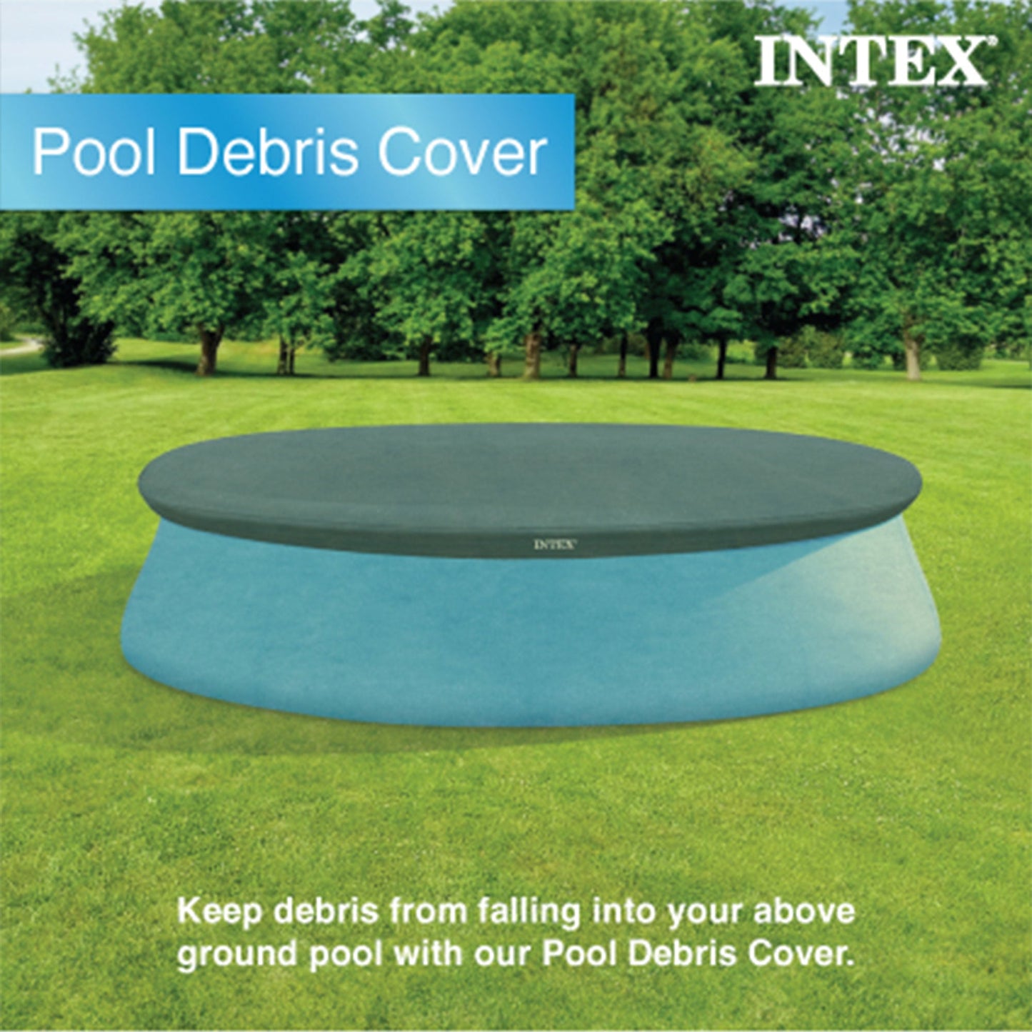 Intex 10 Foot Easy Set Round Above Ground Swimming Pool Debris Vinyl Cover, Blue