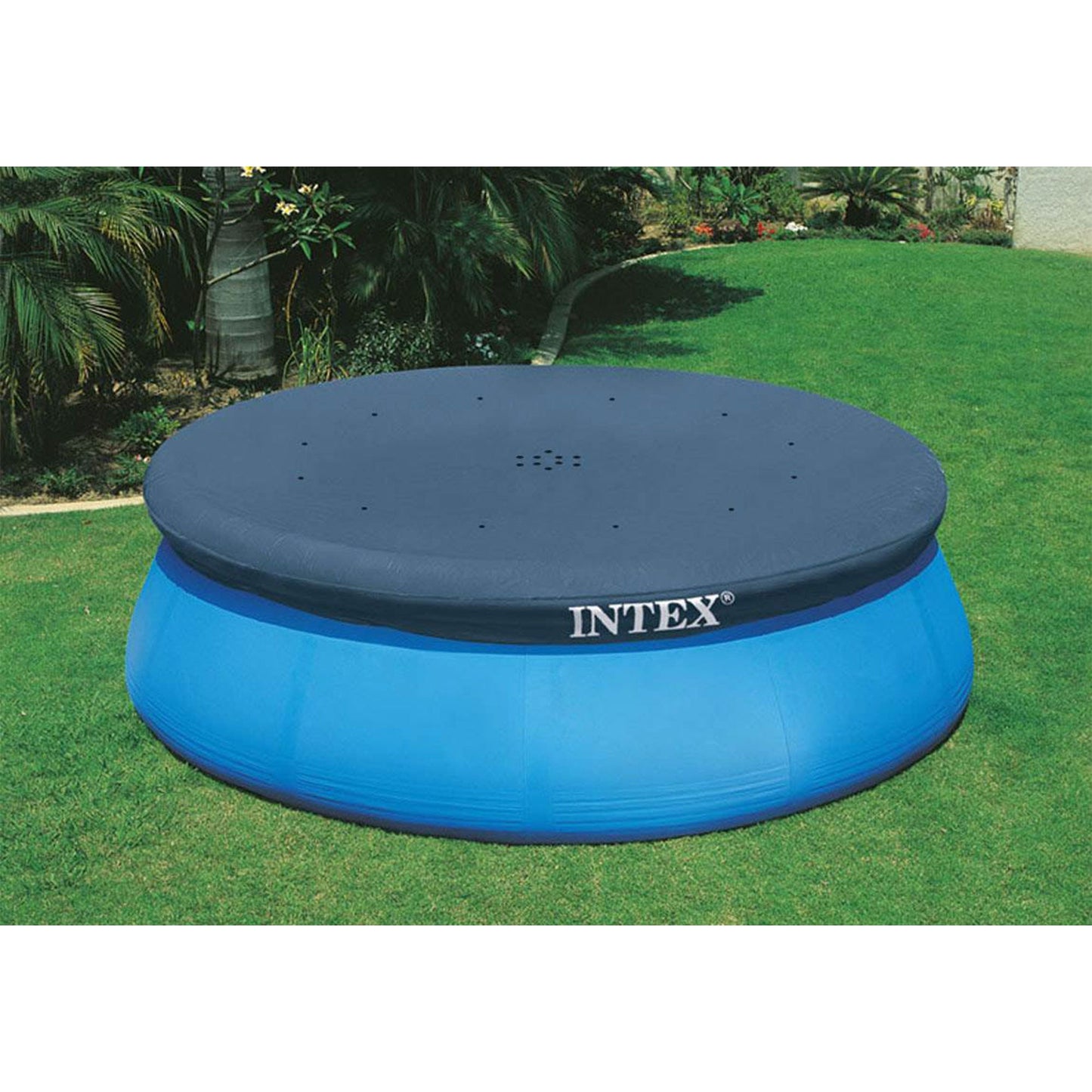 Intex 10 Foot Easy Set Round Above Ground Swimming Pool Debris Vinyl Cover, Blue