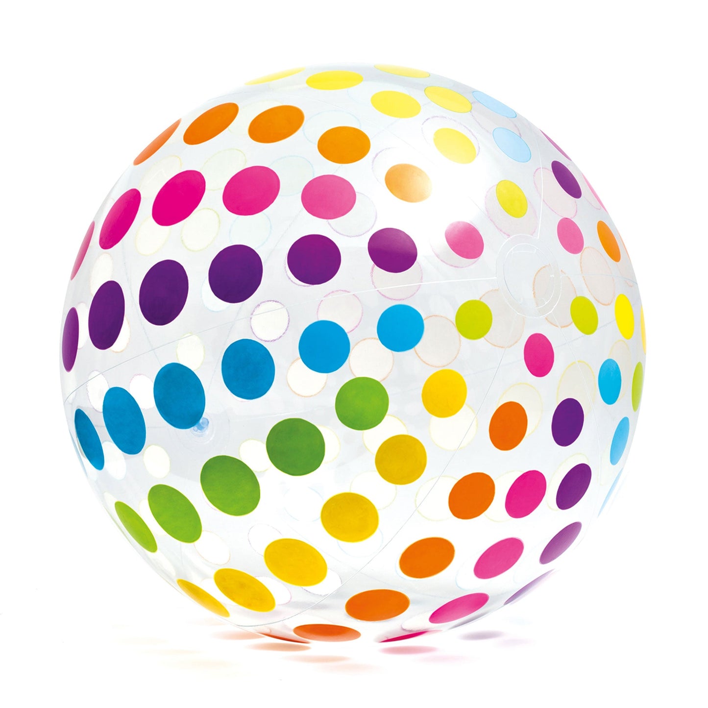 Intex Jumbo Inflatable Colorful Transparent PVC Giant Beach Ball, Color Varies