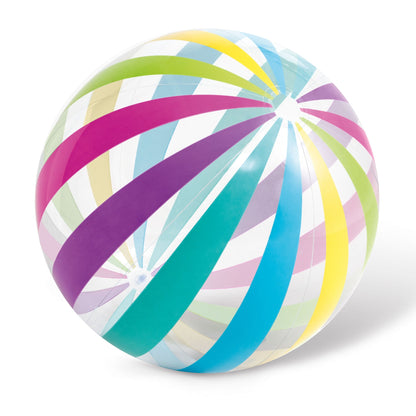 Intex Jumbo Inflatable Colorful Transparent PVC Giant Beach Ball, Color Varies