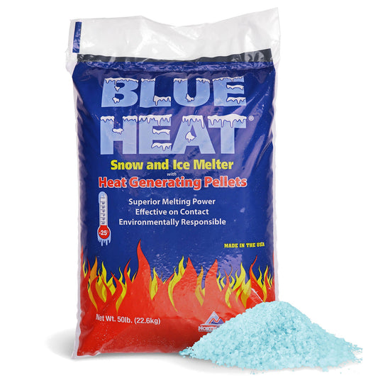 Blue Heat Ice Melt Pellets Deicer and Snow Removal for Driveway, 50 lb, AZ-BH-50