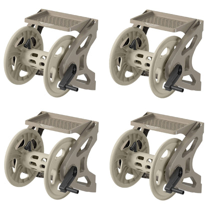 Suncast Handler 200 Foot Resin Wall Mounted Outdoor Garden Hose Reel (4 Pack)