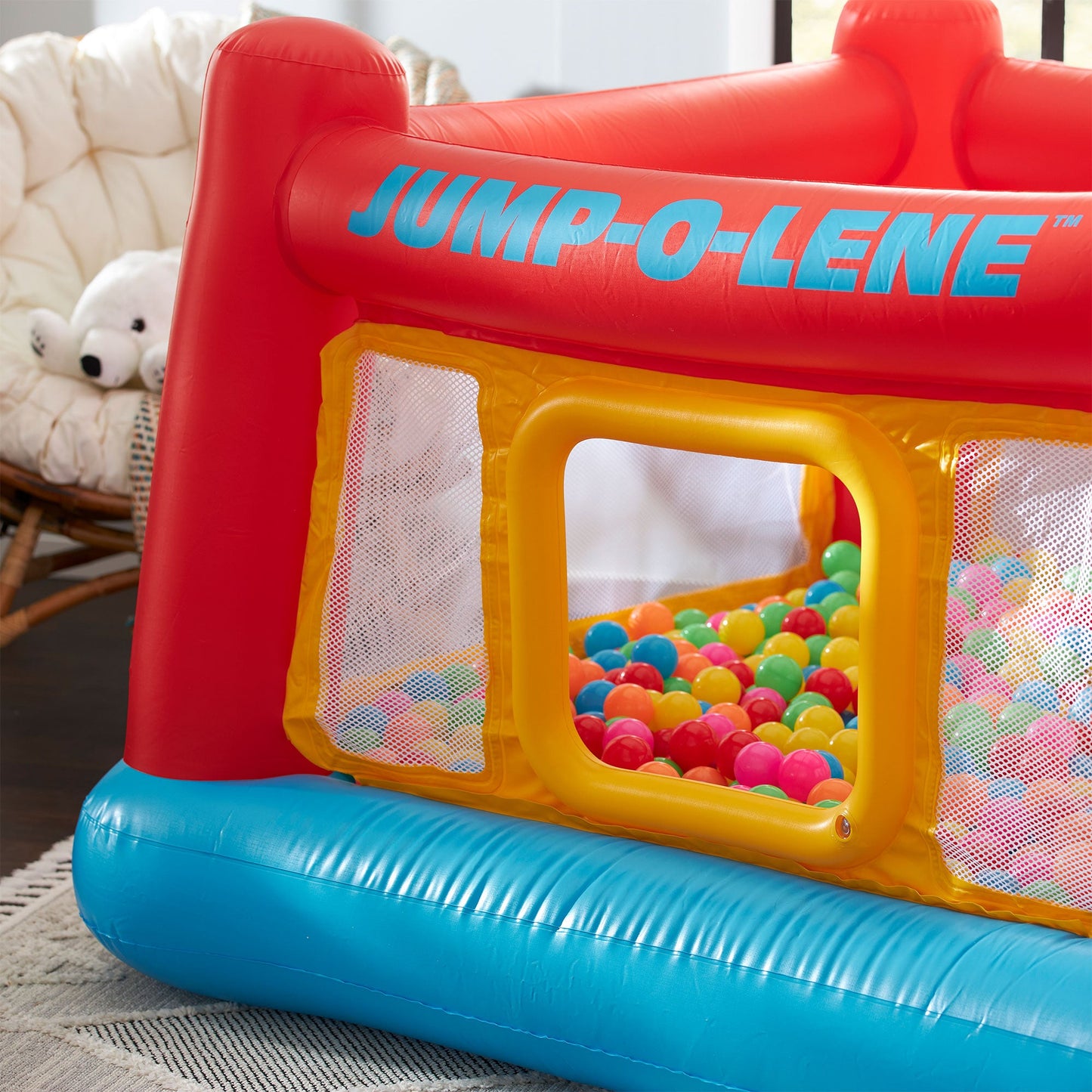 Intex Inflatable Jump-O-Lene Trampoline Bounce House with 120V Electric Air Pump