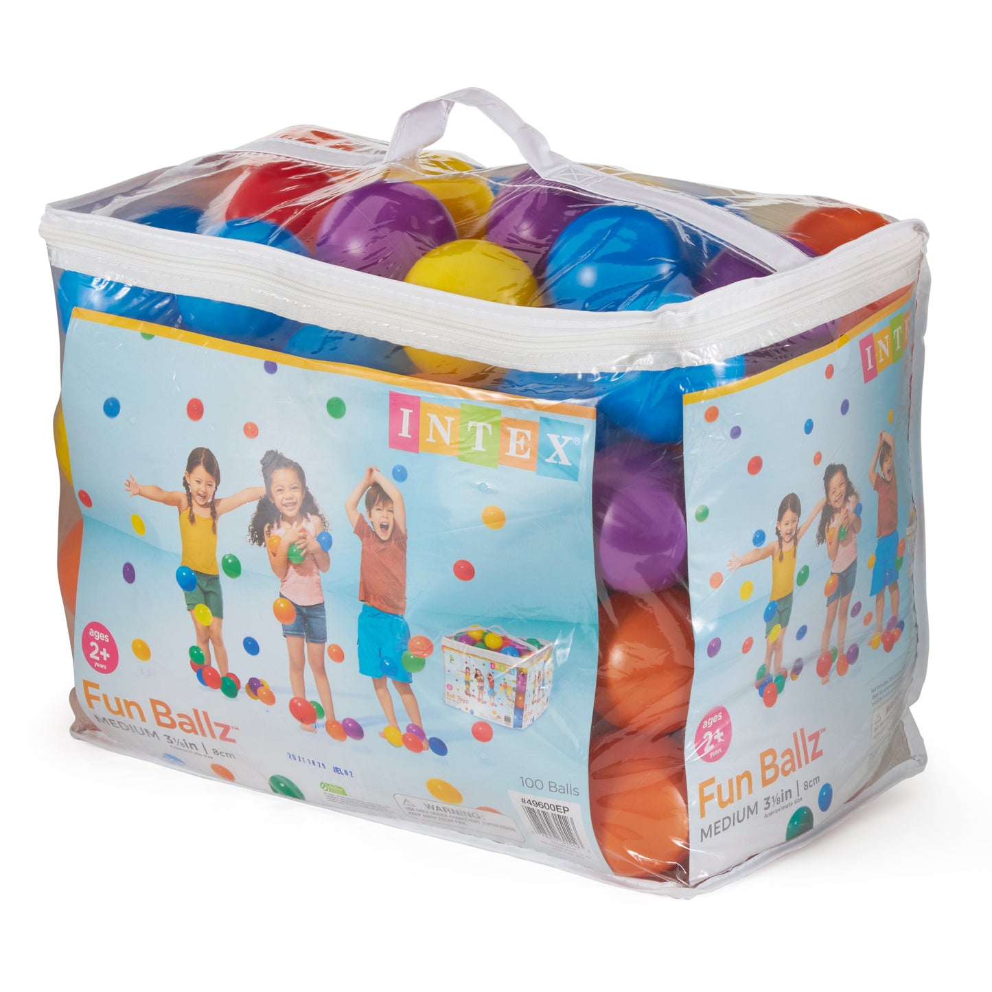 Intex 100-Pack Plastic Balls (2 Pack) w/ Inflatable Ball Pit Bouncer Ages 3-6