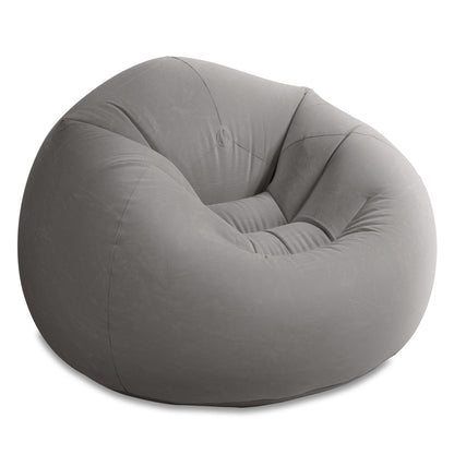Intex Inflatable Contoured Corduroy Beanless Bag Lounge Chair, Gray (4 Pack)