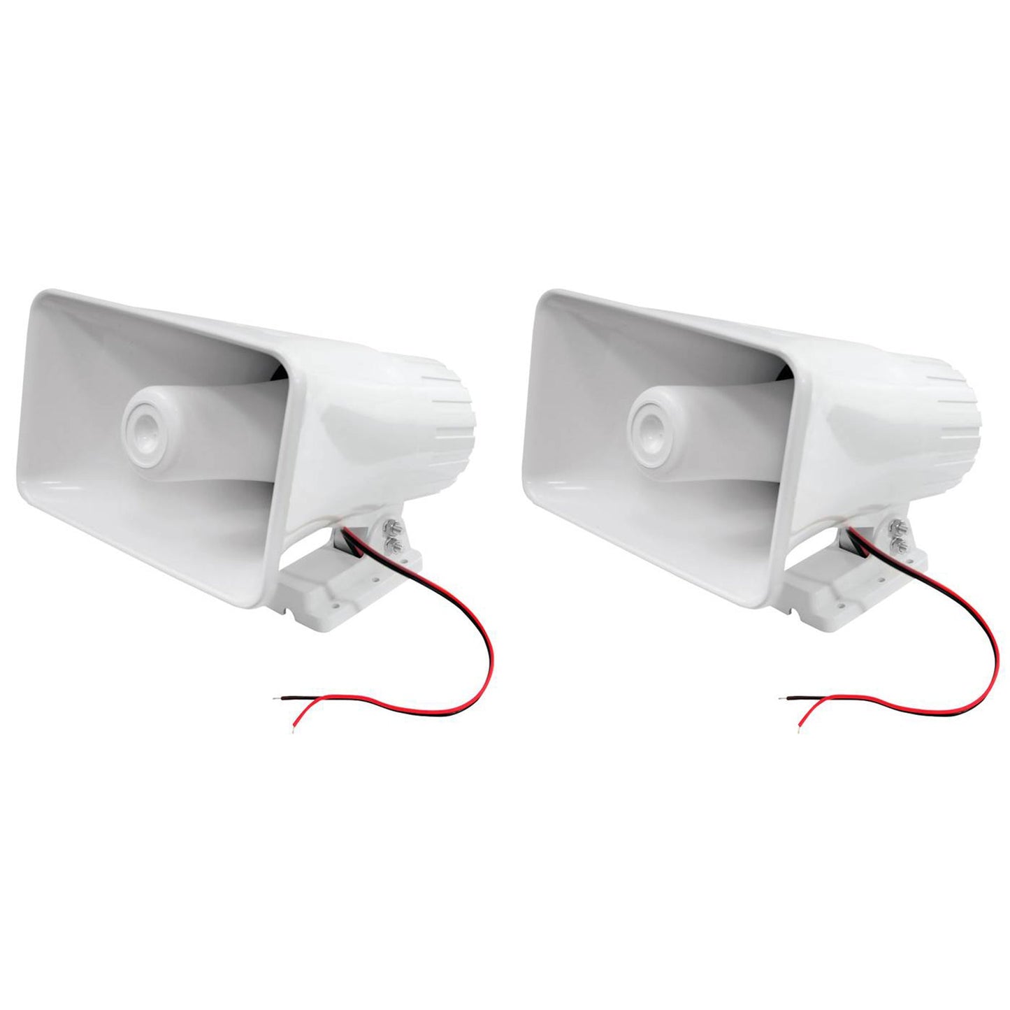 Pyle 8" 65 Watts 8 Ohms Indoor and Outdoor PA Horn Speaker, White (2 Pack)