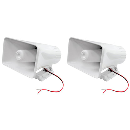 Pyle 8" 65 Watts 8 Ohms Indoor and Outdoor PA Horn Speaker, White (2 Pack)