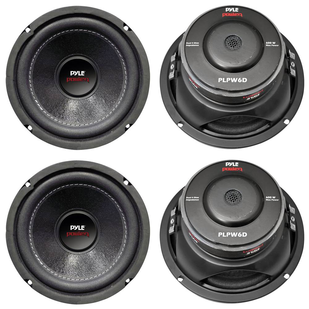 PYLE PLPW6D 6" 2400W Car Audio Subwoofers Subs Woofers DVC Stereo 4-Ohm