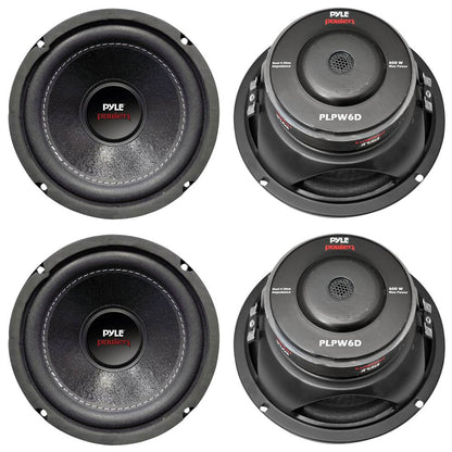 PYLE PLPW6D 6" 2400W Car Audio Subwoofers Subs Woofers DVC Stereo 4-Ohm