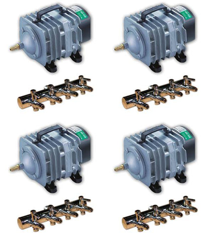 Active Aqua AAPA45L 45 LPM Electrical Air Pump w/ 6 Outlets, (4 Pack)