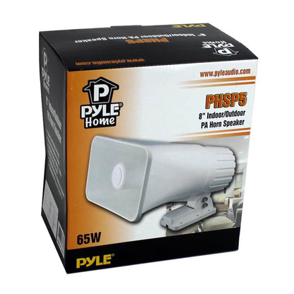 Pyle 8" 65 Watts 8 Ohms Indoor and Outdoor PA Horn Speaker, White (4 Pack)