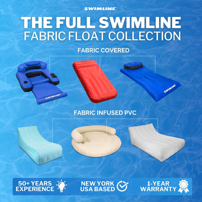 Solstice Sunsoft Fabric Covered Oversized Inflatable Water Mattress Island, Red