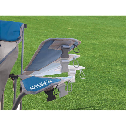 Kelsyus Mesh Folding Backpack Beach Chair w/Headrest & Cup Holder, Blue and Gray