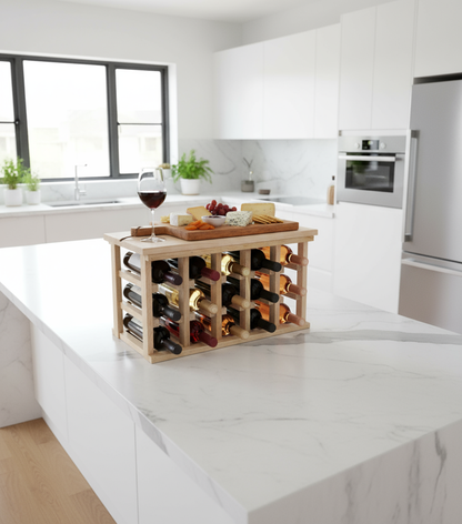 Space Saving Wood Wine Rack with Tabletop