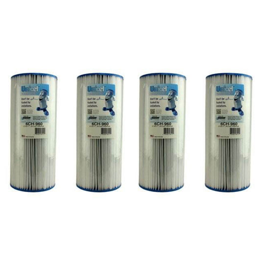 Unicel 6CH-960 Replacement 52 SqFt Filter Cartridge for Spa, 113 Pleats (4 Pack)