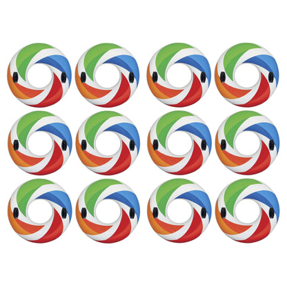 Intex Inflatable 47" Color Whirl Tube Swimming Pool Raft with Handles (12 Pack)
