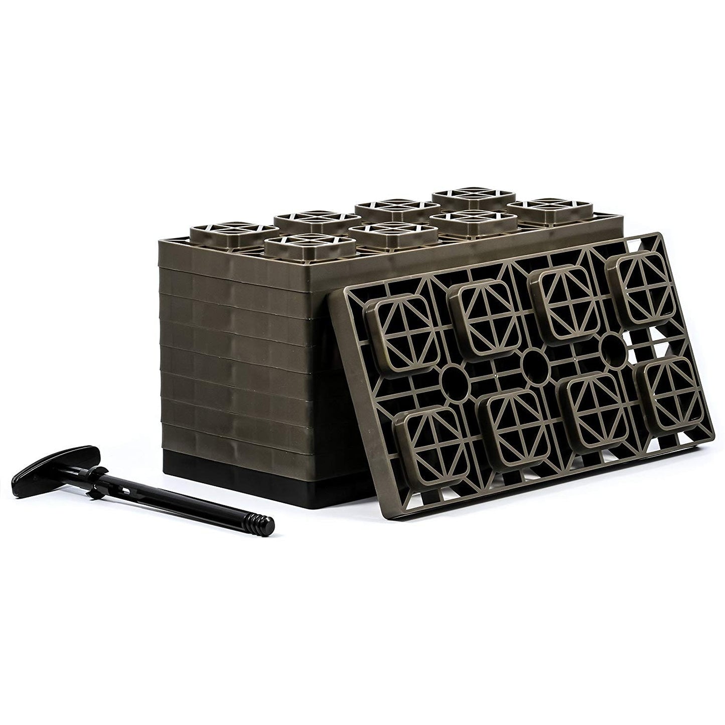 Camco FasTen 4x2 Durable RV Camper Leveling Stabilizer Blocks for Dual Tires