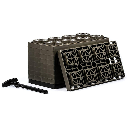 Camco FasTen 4x2 Durable RV Camper Leveling Stabilizer Blocks for Dual Tires