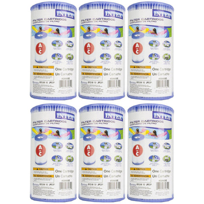 Intex 18' x 48" Inflatable Above Ground Pool Set with Filter Cartridges (6 Pack)