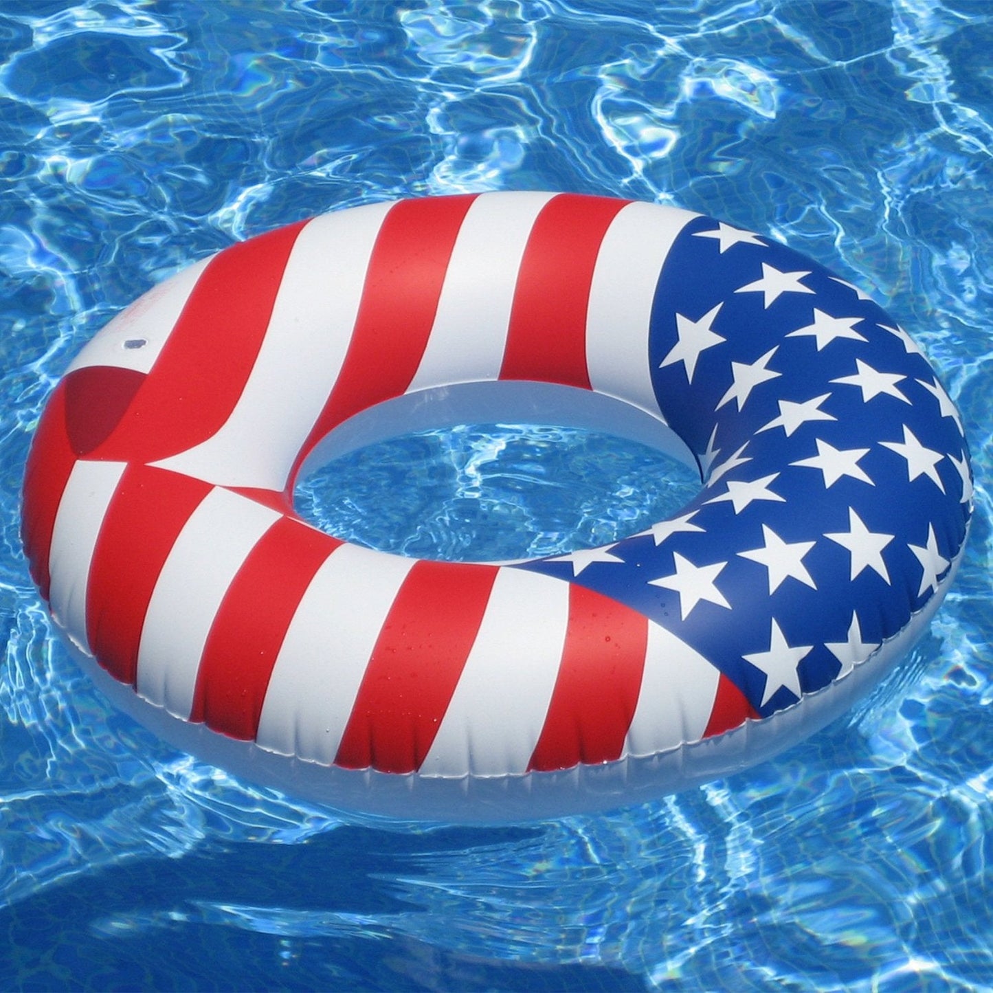 Swimline 36 Inch Inflatable American Flag Swimming Pool Tube Float (6 Pack)