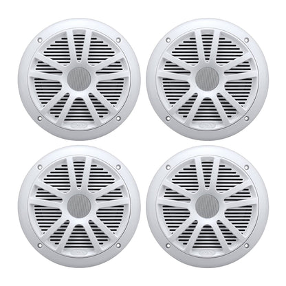 BOSS Audio MR6W 6.5" 360W Dual Cone Marine/Boat Speakers Stereo, White (4 Pack)