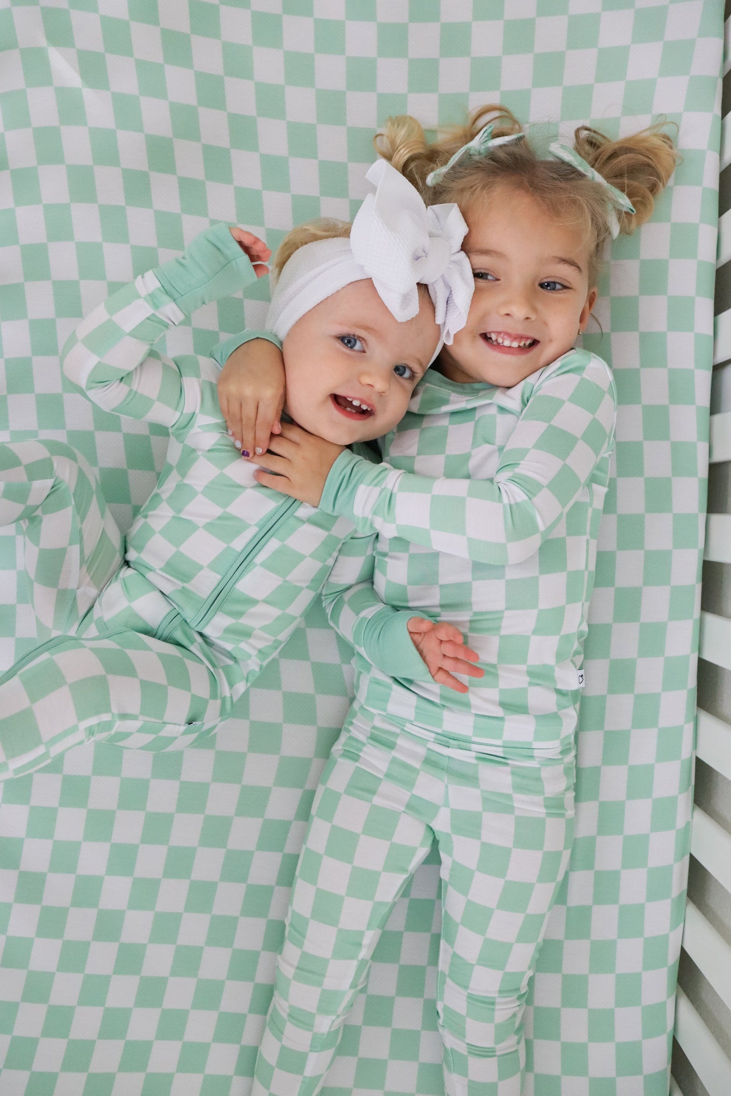 MINT CHECKERS DREAM CRIB SHEET