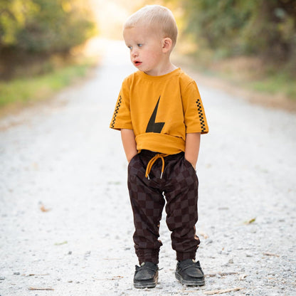 ATHLETIC JOGGER - BROWN MUTED CHECKERBOARD