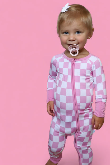 BUBBLEGUM CHECKERS DREAM ROMPER