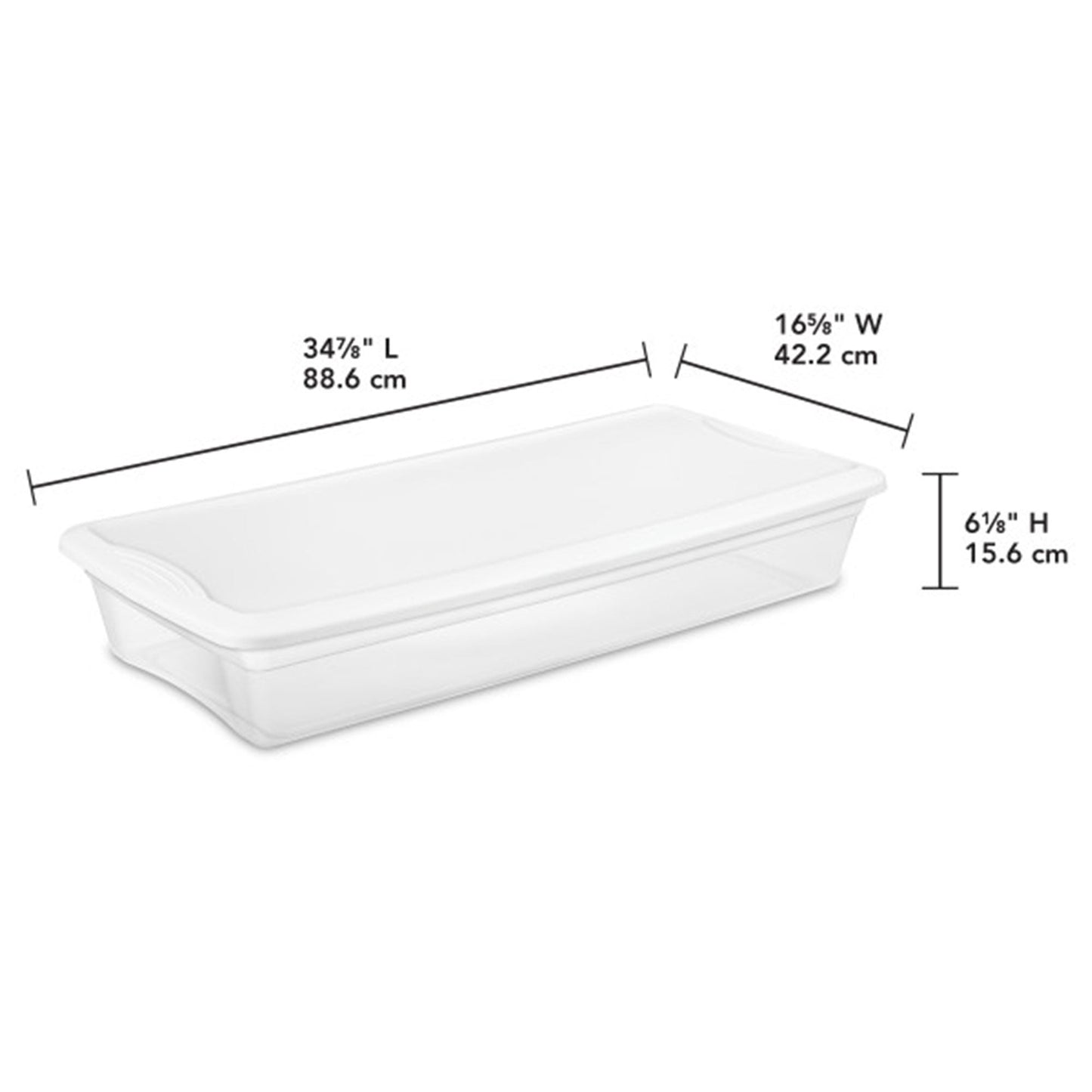 Sterilite 41 Quart Lightweight Under Bed Storage Box Container with Lid, 18 Pack