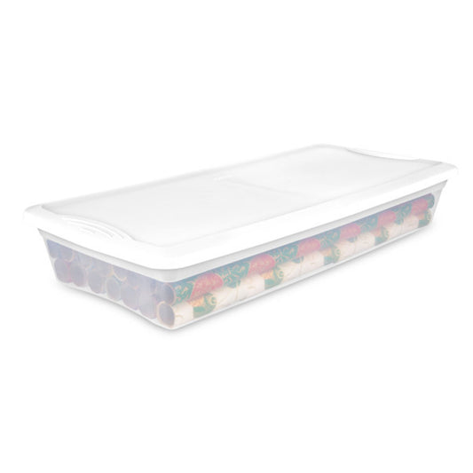 Sterilite 41 Quart Lightweight Under Bed Storage Box Container with Lid, 24 Pack