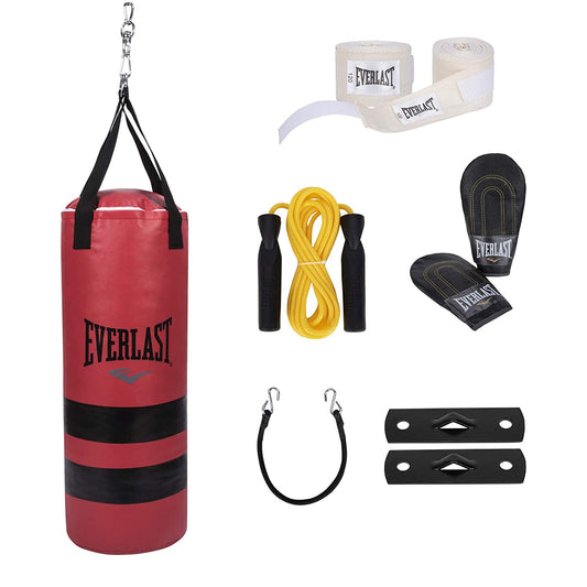 Everlast Martial Arts Fitness Set w/ 40 Pound Heavy Bag for Boxing and Training