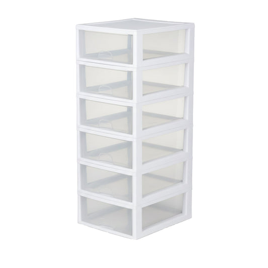 Sterilite 16 Quart Clear Plastic Stacking Storage Drawer Container Box, 6 Pack