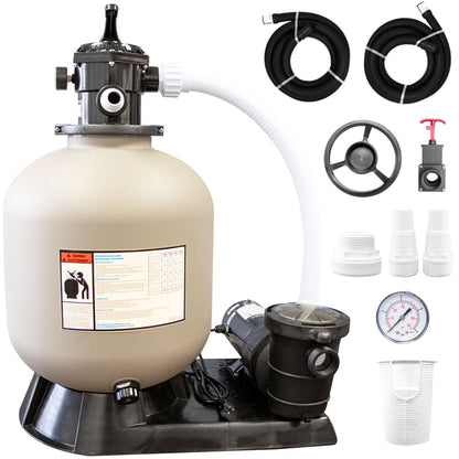 HYDROTOOLS by Swimline 19" Sand Filter Combo w/ Stand, 4500 GPH, 175lb Capacity