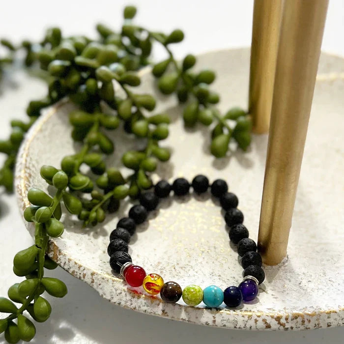 Chakra Lava Stone Diffuser Bracelet