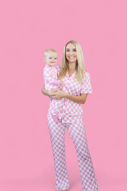 BUBBLEGUM CHECKERS DREAM ROMPER