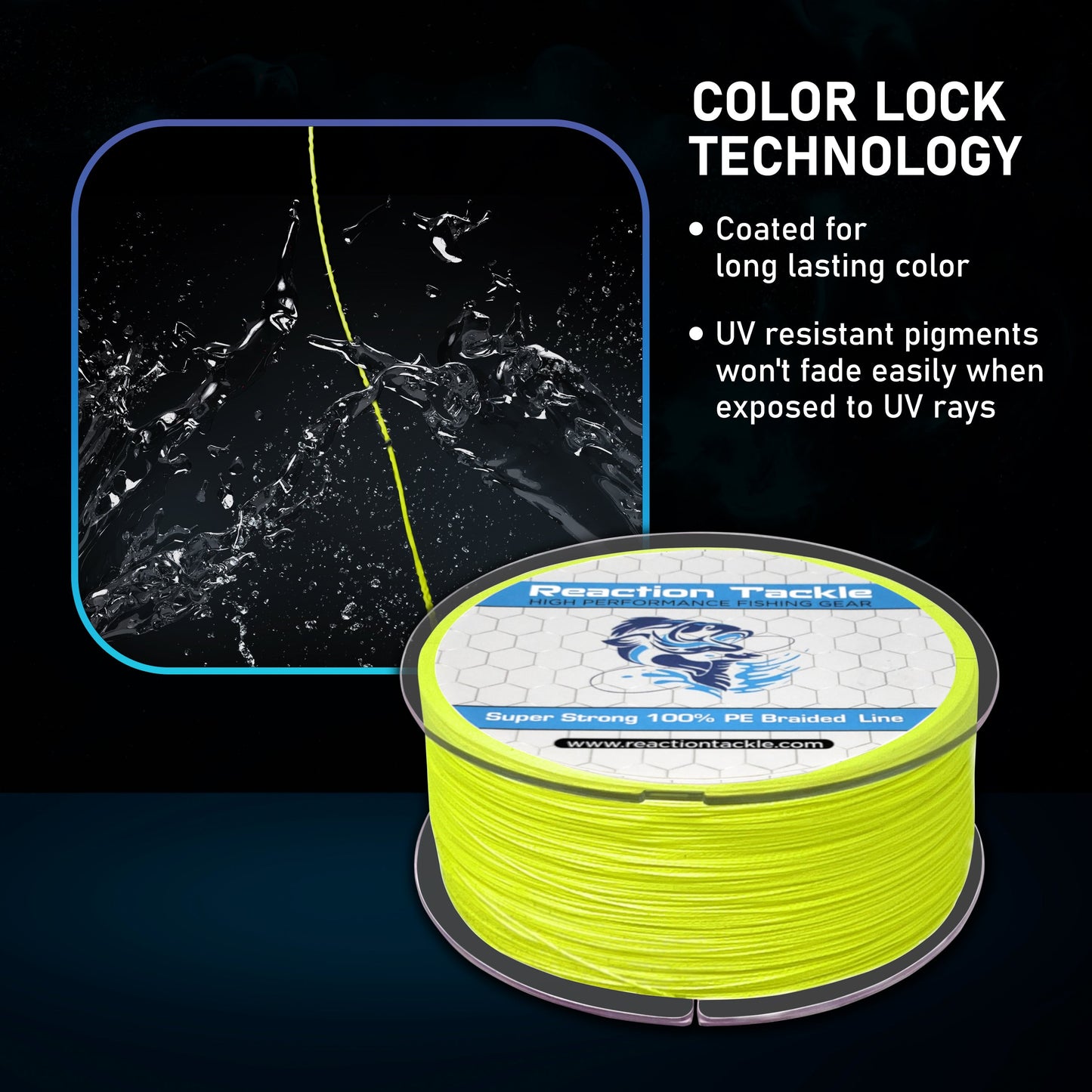 Reaction Tackle Braided Fishing Line - Aqua Camo