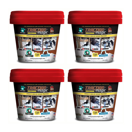 Traction Magic Quick Application All Natural Ice and Snow Melter, 15 Lb (4 Pack)