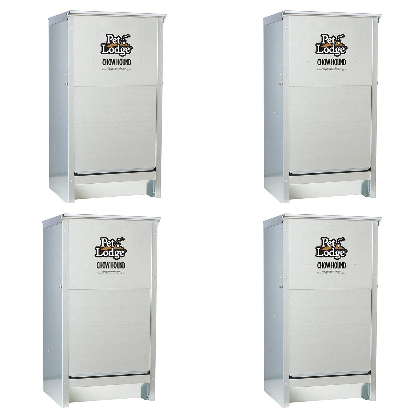 Little Giant Dry Food Automatic Steel Dog Feeder Chow Hound 25 Pounds (4 Pack)