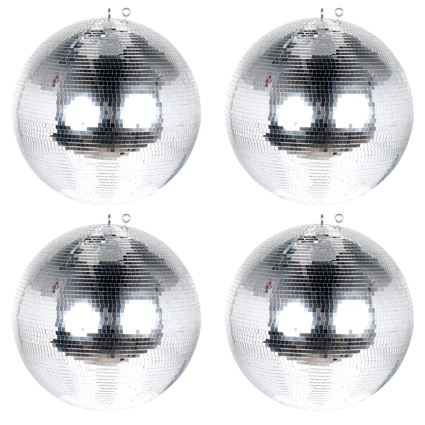Eliminator Lighting EM16 Hanging Mirror Disco Ball for Parties, 16 Inch (4 Pack)