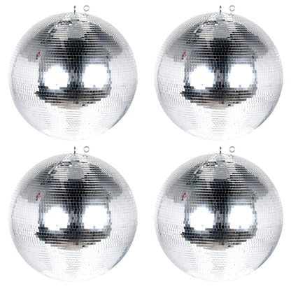 Eliminator Lighting EM16 Hanging Mirror Disco Ball for Parties, 16 Inch (4 Pack)