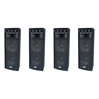Pyle 1600W Outdoor 7 Way PA Loud-Speaker Cabinet with Dual 12" Woofers (4 Pack)