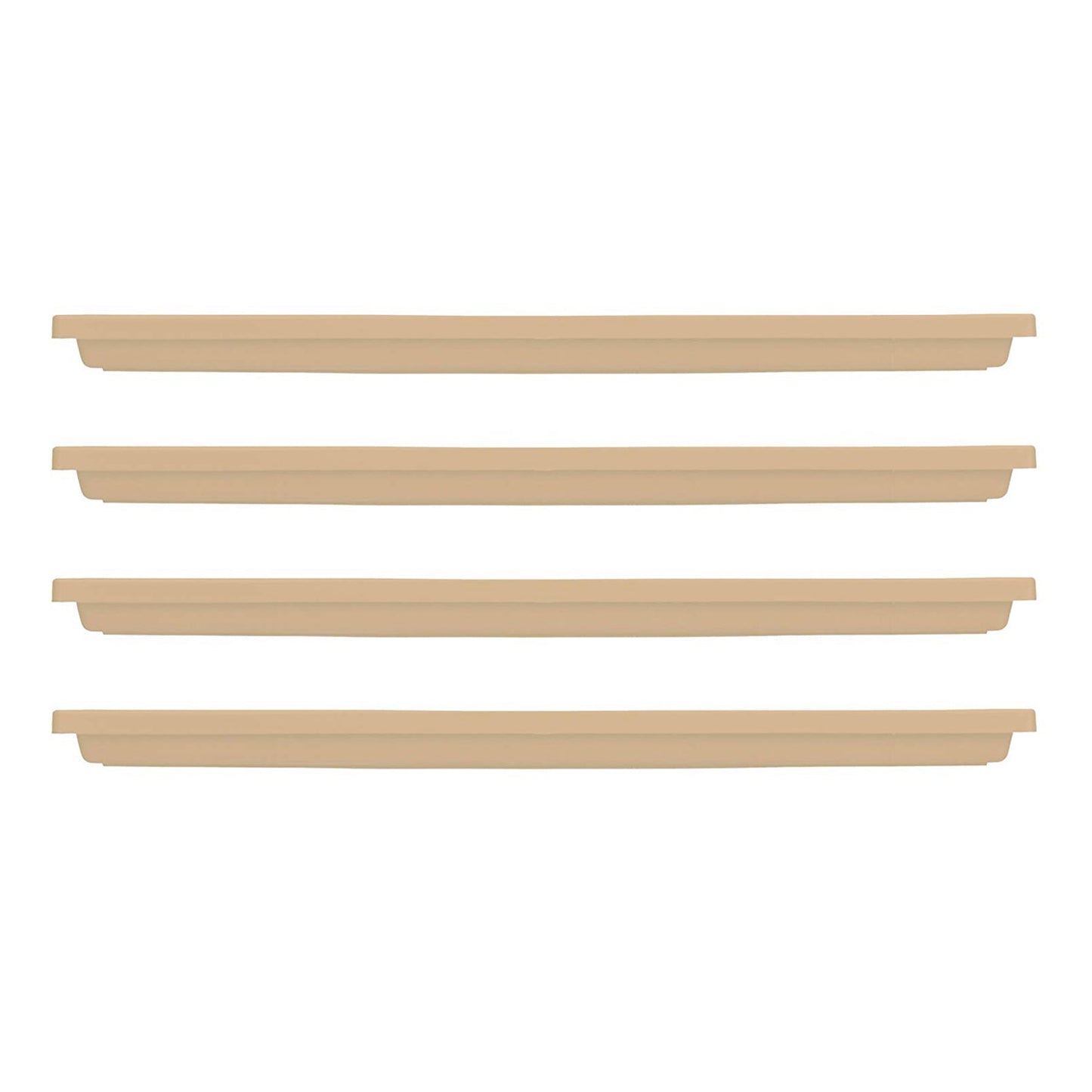 HC Companies Farmhouse Venetian 30In Rectangular Flower Box Saucer, Sand, 4 Pack