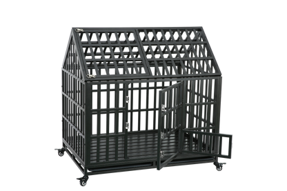 Heavy Duty Dog Cage pet Crate with Roof