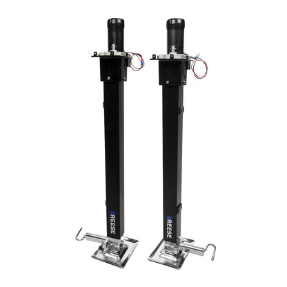 Reese 500708 Pair of Single Output Fifth Wheel Landing Jacks w/ Assembled Motors