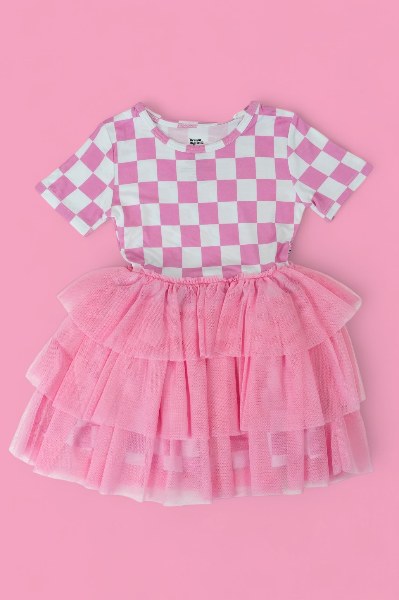 BUBBLEGUM CHECKERS DREAM TUTU DRESS